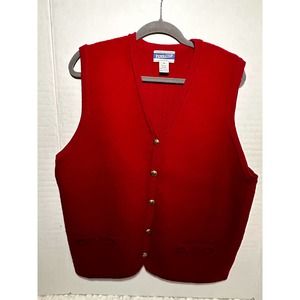 Pendleton Vintage Red Wool Vest Size XL